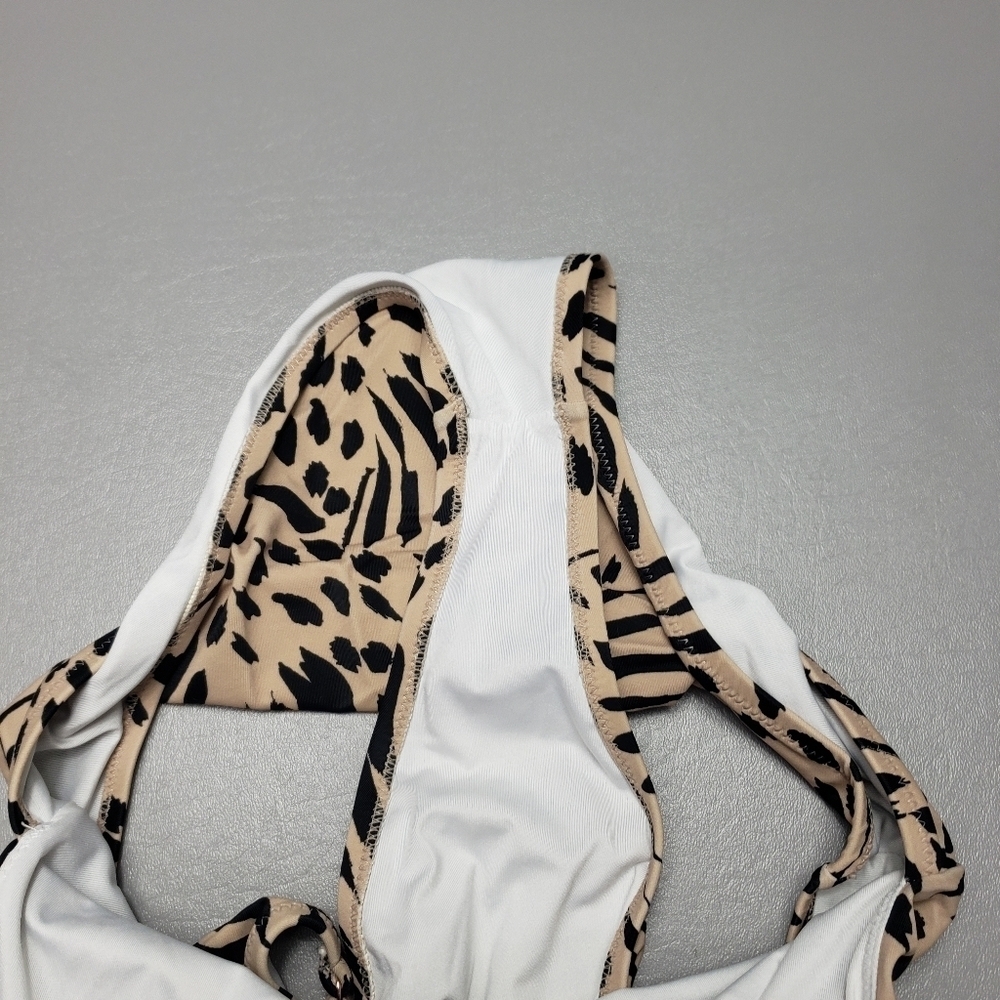 Shade and shore animal print one peice open back bathing suit women's size small - Picture 10 of 11